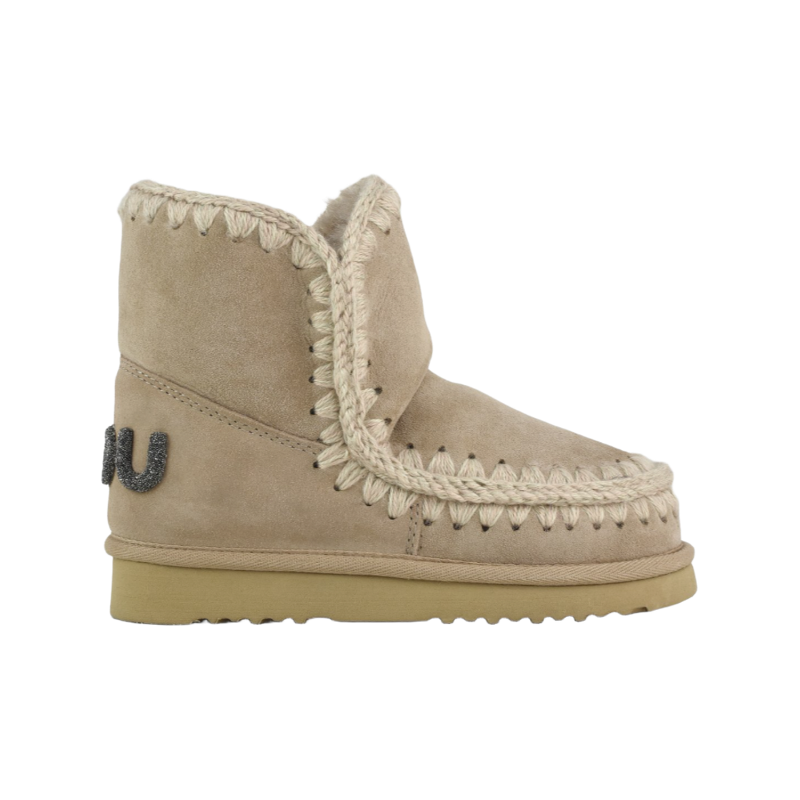 (W) 모우 에스키모 18 글리터 로고 카멜((W) Mou Eskimo 18 Glitter Logo Camel)