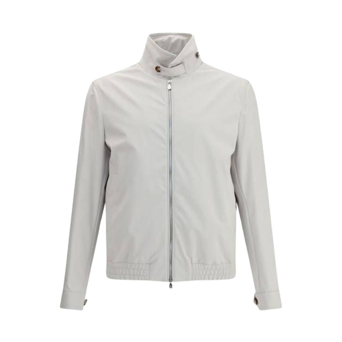 MV4066205-CII64 Brunello Cucinelli Stretch Bonded Nylon Bomber Jacket Ivory