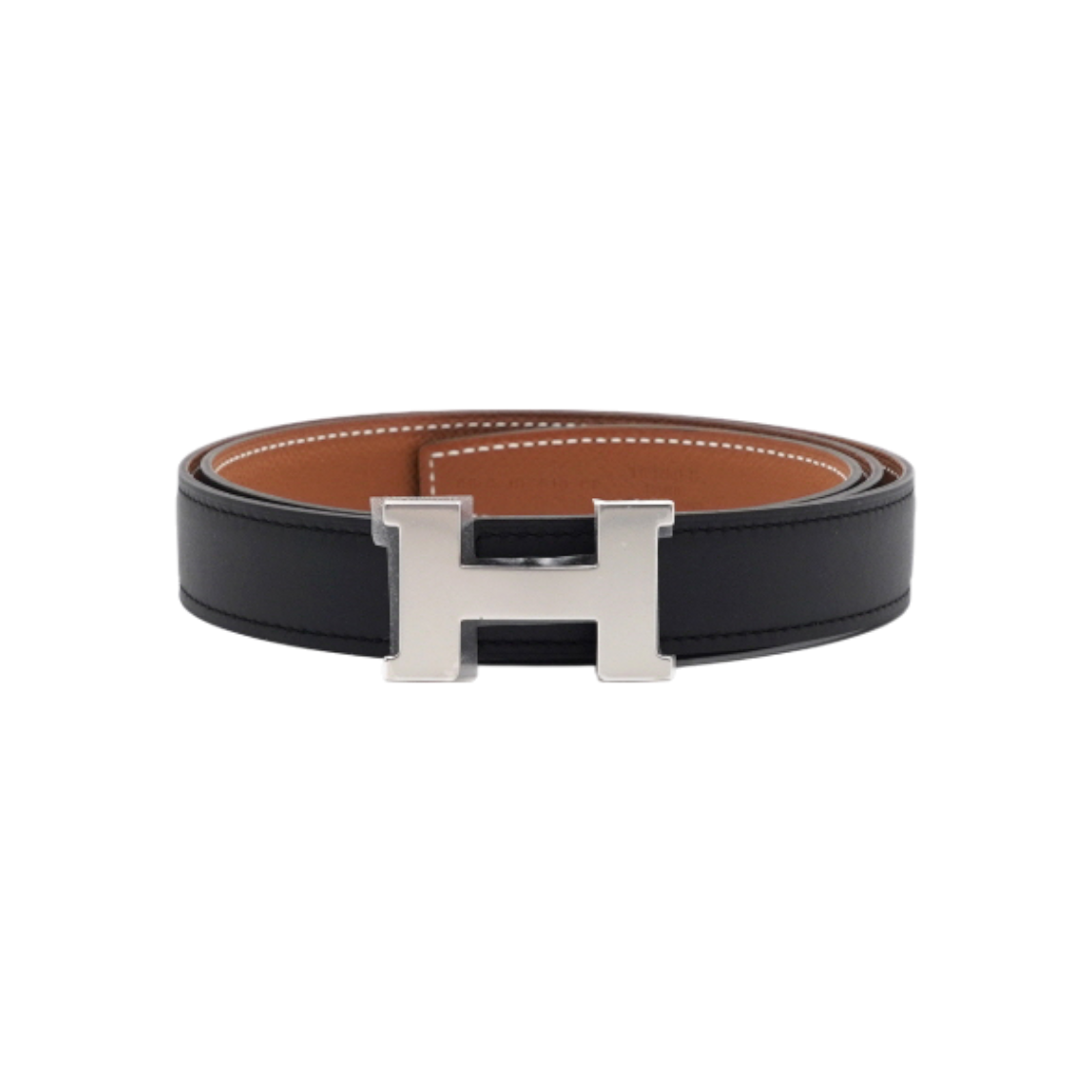 ITTQO575LGPI Hermes Mini 5382 Reversible 13mm Women's Belt with Silver Buckle