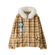 YOUTHBATH Check Fur Hood Jumper