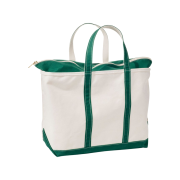L.L.Bean Zip Top Boat Tote Bag Large Dark Green