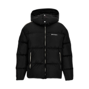 Palm Angels Hooded Track Down Jacket - Black