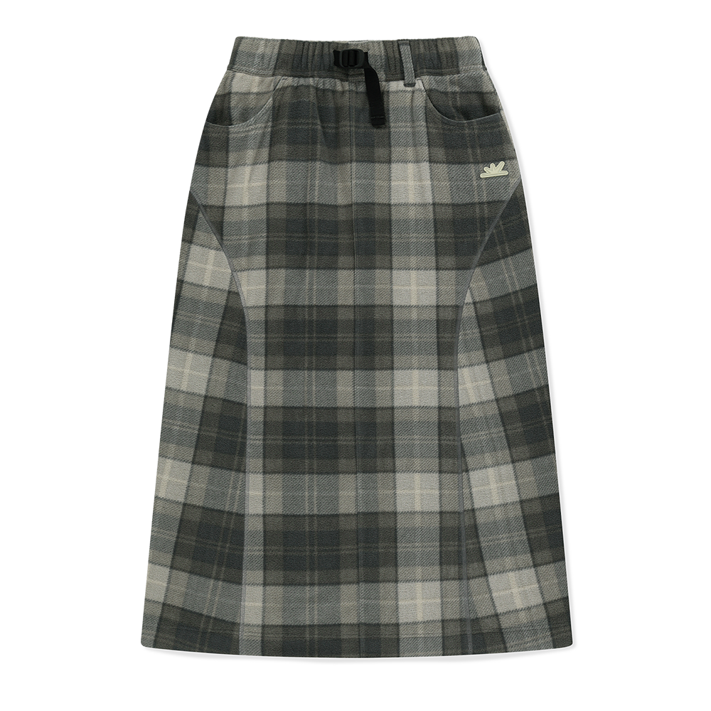 [트리플적립]썬러브 플리스 롱 스커트 그레이([트리플적립]SUNLOVE Fleece Long Skirt Grey)