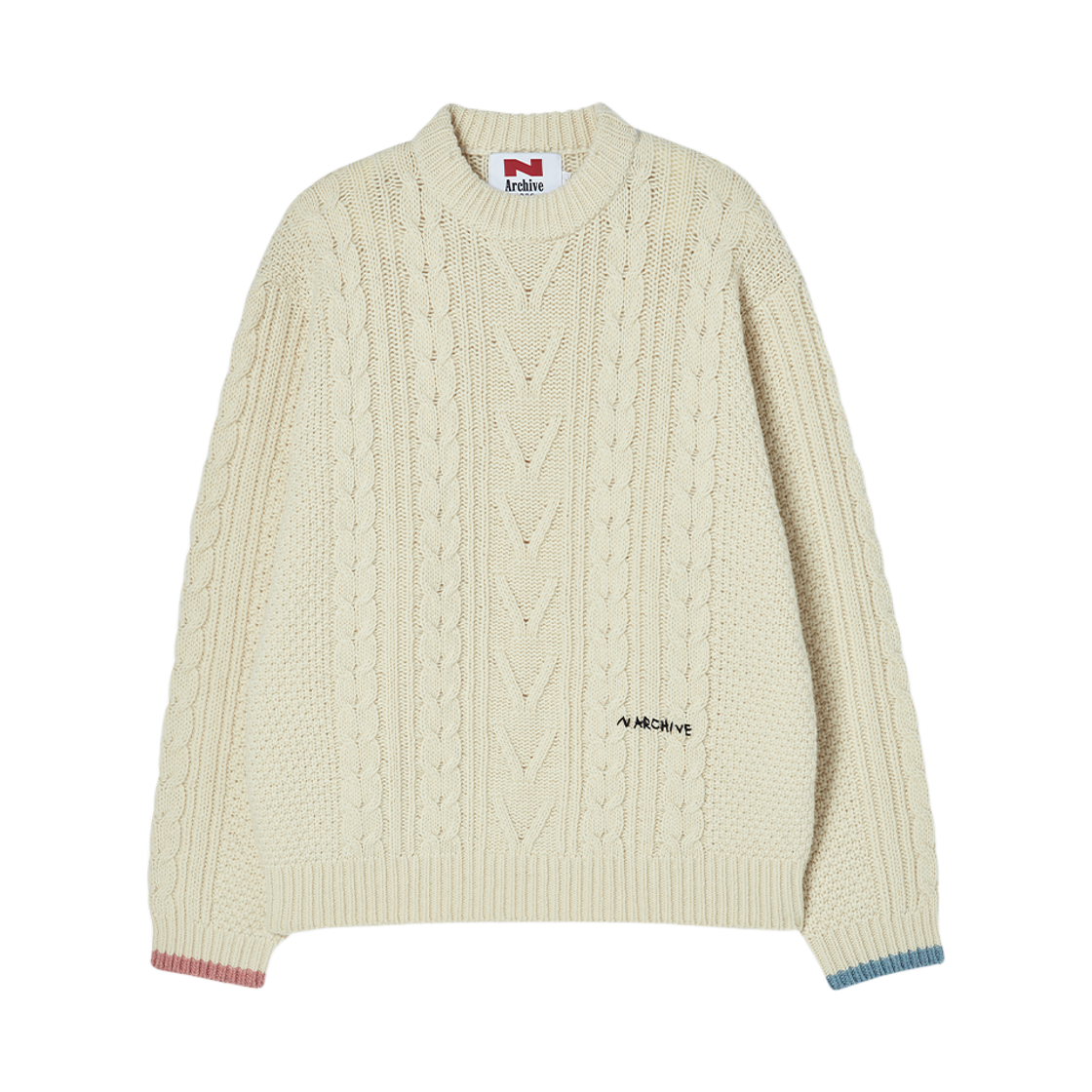 NV25WIKT02IV N ARCHIVE Hockney Color Palette Fisher Man Wool Knit Ivoy