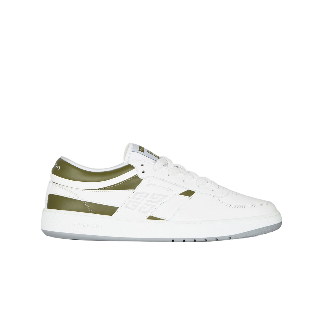 지방시 G 무브 믹스드 레더 스니커즈 화이트 카키(Givenchy G Move Mixed Leather Sneakers White Khaki)