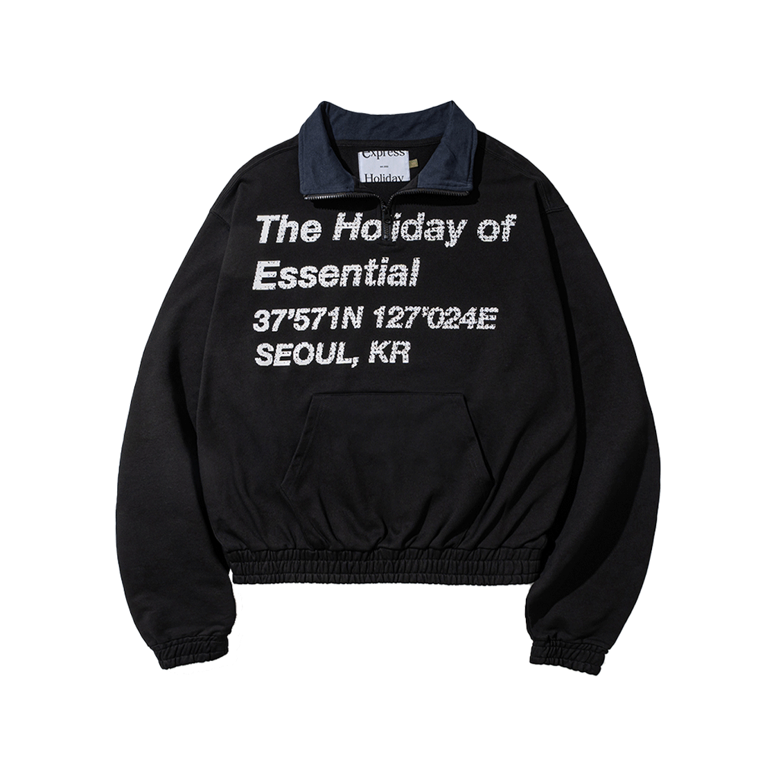 [트리플적립] 익스프레스 홀리데이 홀리데이 에센셜 하프집업 블랙([트리플적립] Express Holiday Holiday Essential Half Zip Up Black)