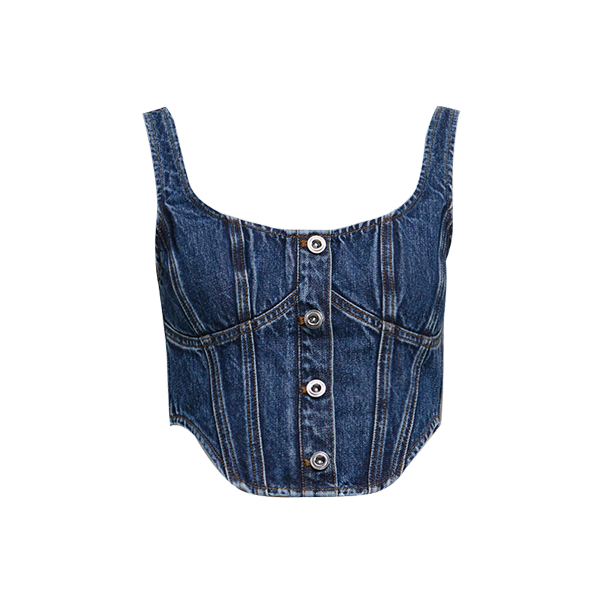 셀프 포트레이트 우먼 데님 코르셋 탑 블루 - 26SS(Self Portrait Women Denim Corset Top Blue - 26SS)