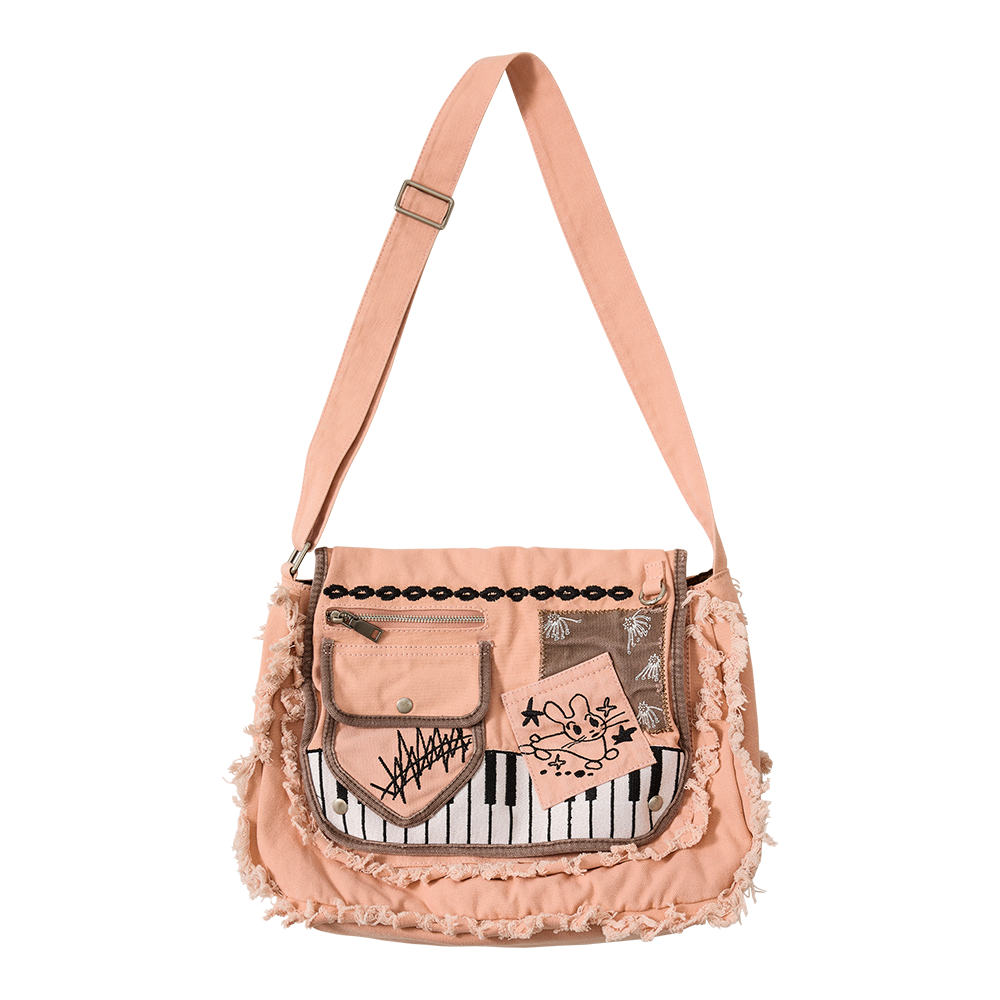 25FW2BAG01 YOUTHBATH Damage Washed Cross Bag_Coral