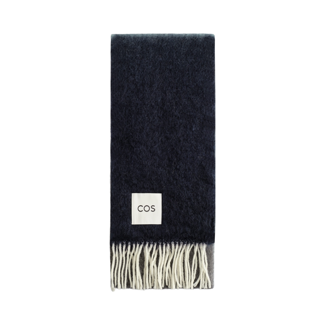 코스 프린지 모헤어 머플러 네이비 크림(COS Fringed Mohair Muffler Navy Cream)