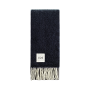 COS Fringed Mohair Muffler Navy Cream