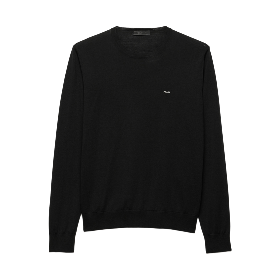 UMF146-18DY-F0002 Prada Superfine Wool Crewneck Sweater Black