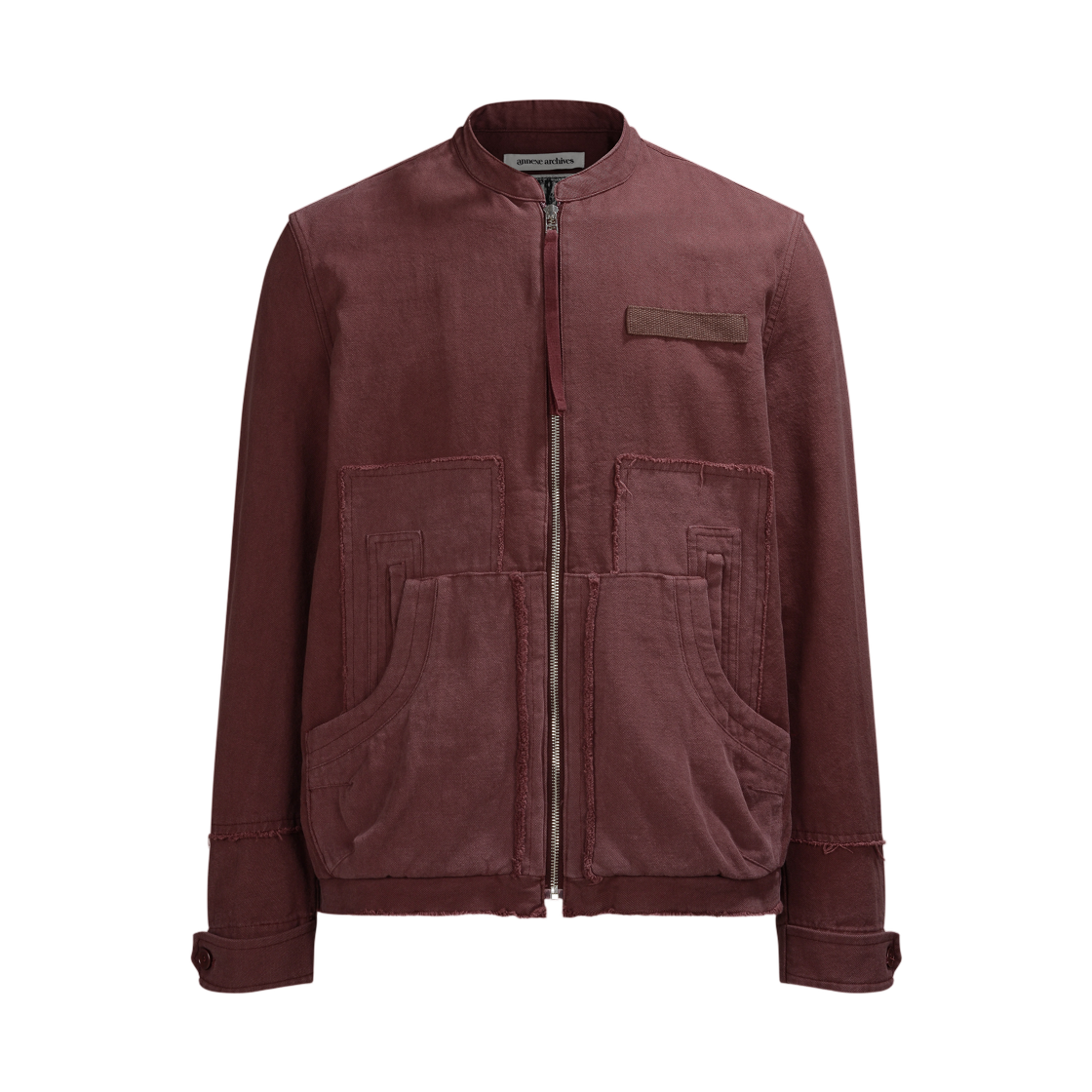 아넥스 아카이브 바이패널 로우 컷 자켓 버건디(Annexe Archives Bipanel Raw Cut Jacket Burgundy)