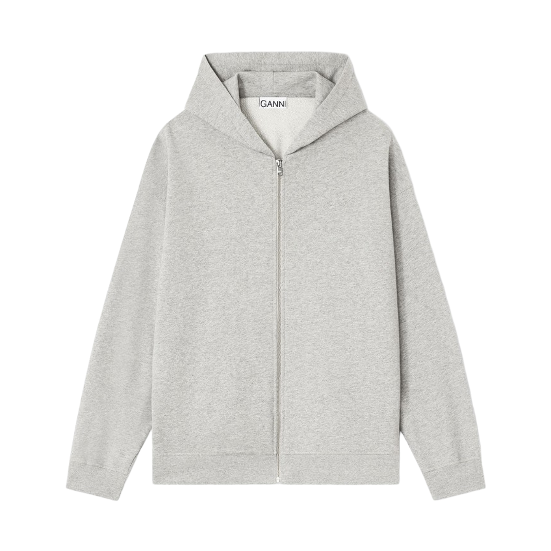 (W) 가니 테디 집 후드 그레이((W) Ganni Teddy Zip Hoodie Grey)