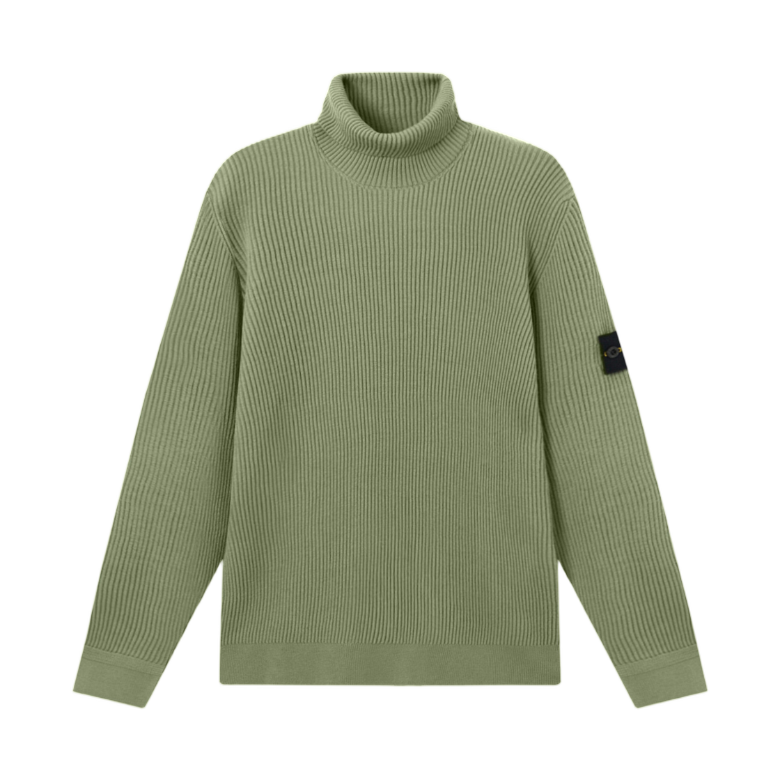 K2S1551000-52S00C2-V0055 Stone Island 5100052 Full Rib RWS Wool Turtleneck Jumper with Finely Ribbed Trims Sage Green - 25FW