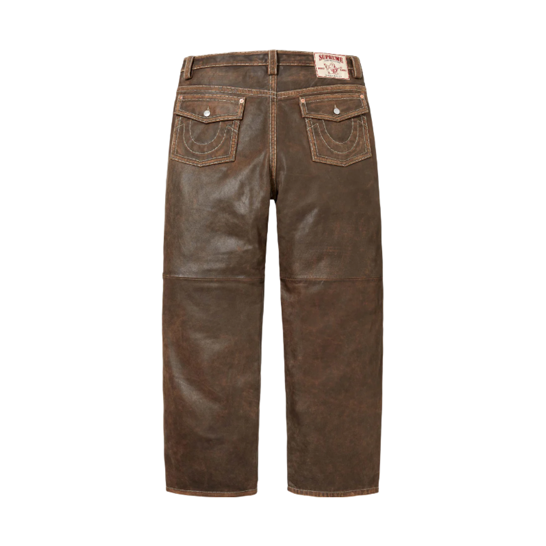슈프림 x 트루릴리전 루즈 핏 레더 팬츠 브라운 - 25FW(Supreme x True Religion Loose Fit Leather Pant Brown - 25FW) - 2