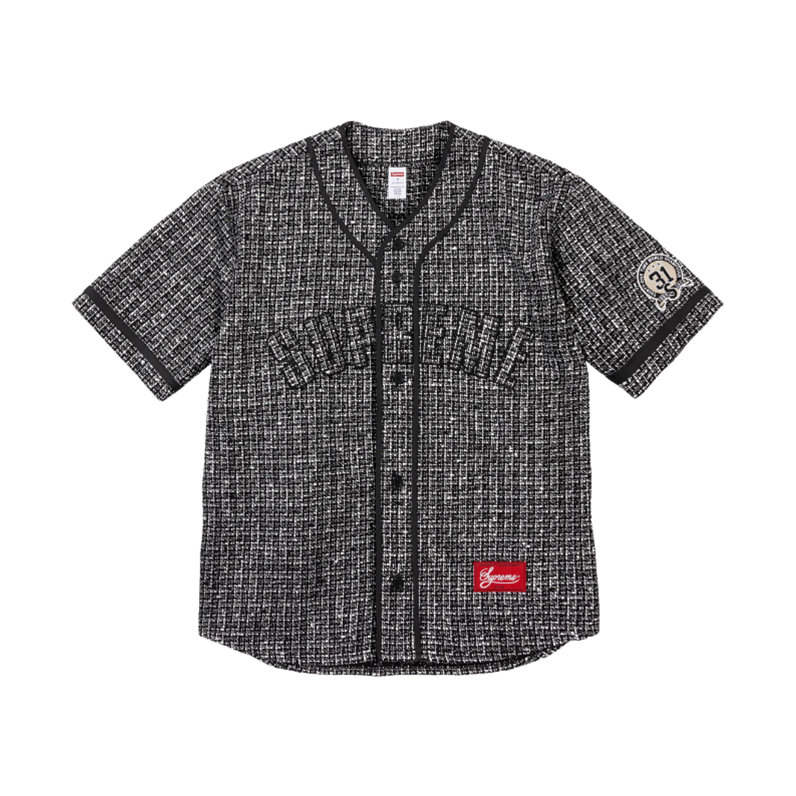 - Supreme Boucle Baseball Jersey Black - 25FW