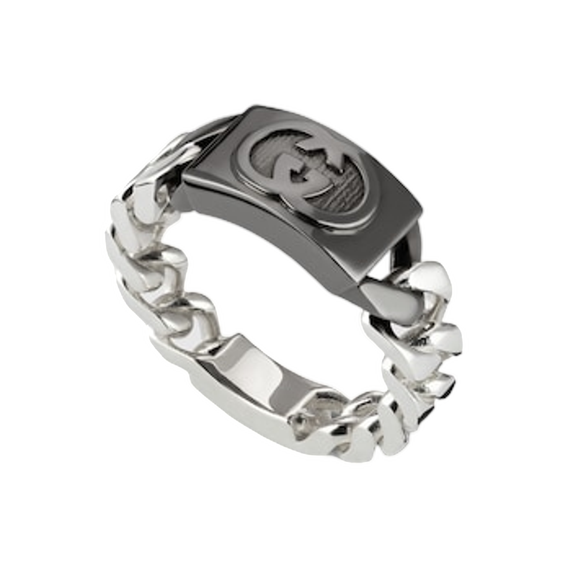 구찌 인터로킹 밴드 링 다크 루테늄 실버(Gucci Interlocking Band Ring Dark Ruthenium Silver) - 1