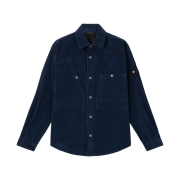 Stone Island 1100008 Indigo Micro Corduroy Rinsed Regular Fit Overshirt with Fine Ribbing and Rinsed Finish Indigo - 25FW