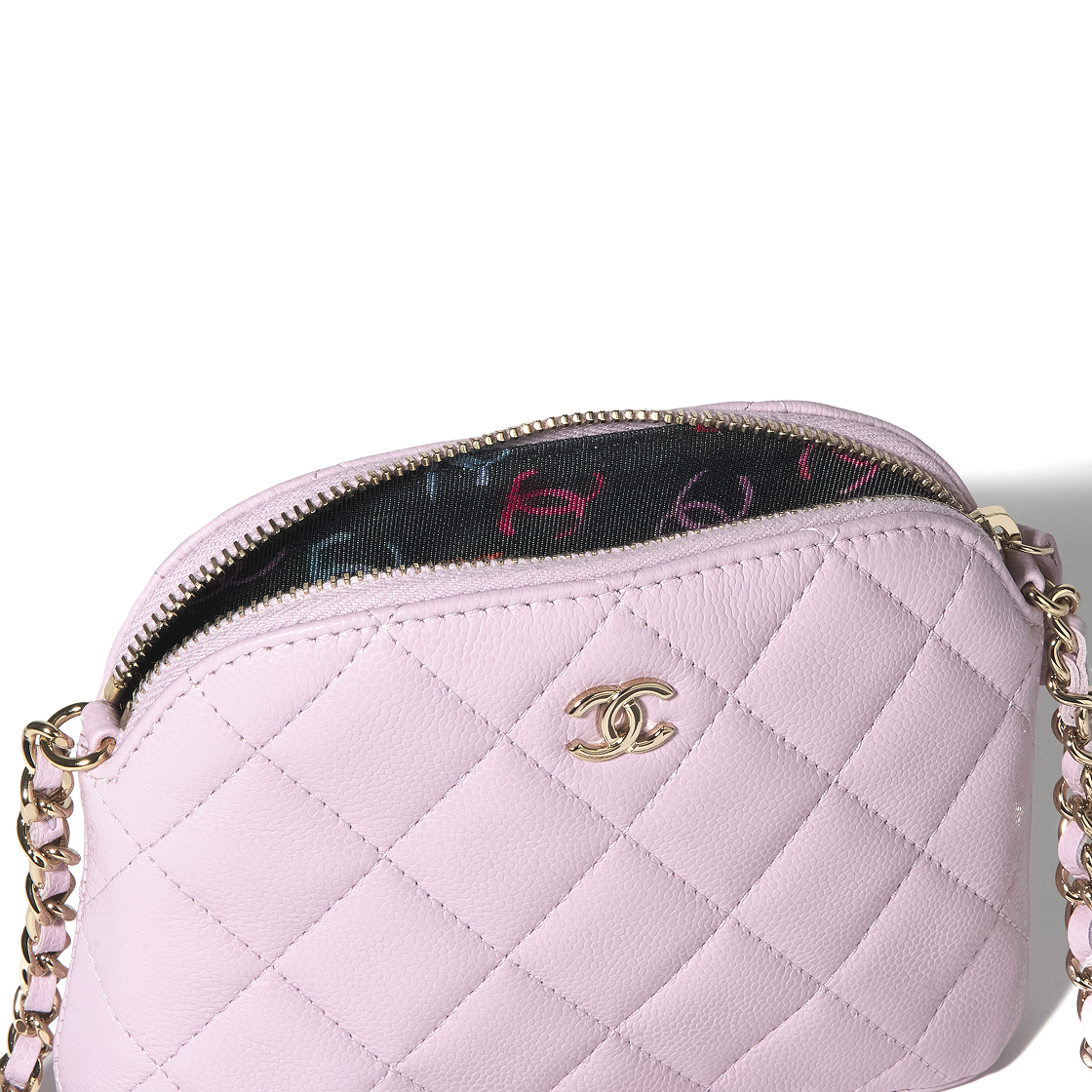 샤넬 체인 달린 미니백 램스킨 & 골드 메탈 라이트 퍼플(Chanel Clutch with Chain Lambskin & Gold Light Purple) - 5