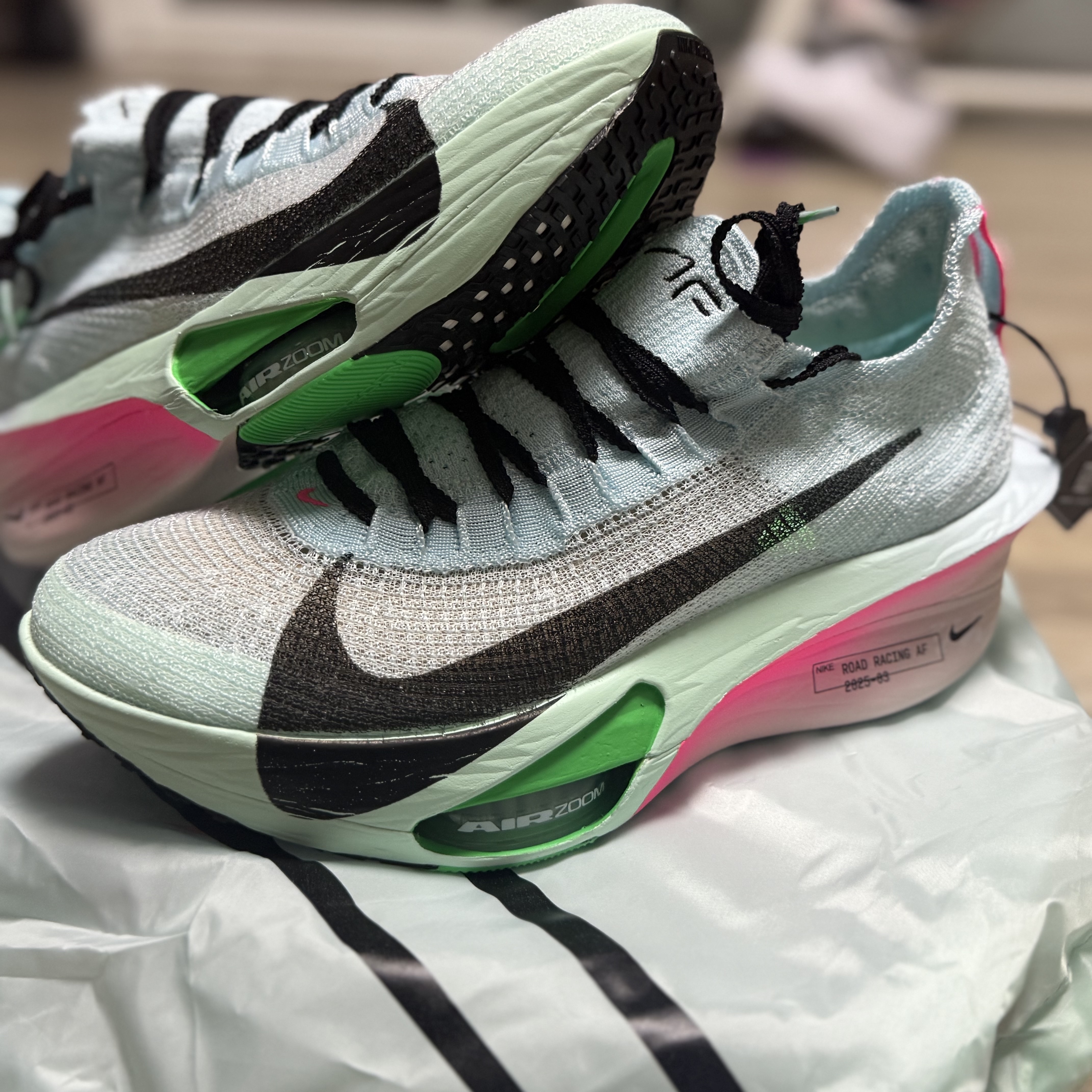 Nike Air Zoom Alphafly Next% 3 Glacier Blue Mint Foam 착용 스타일
