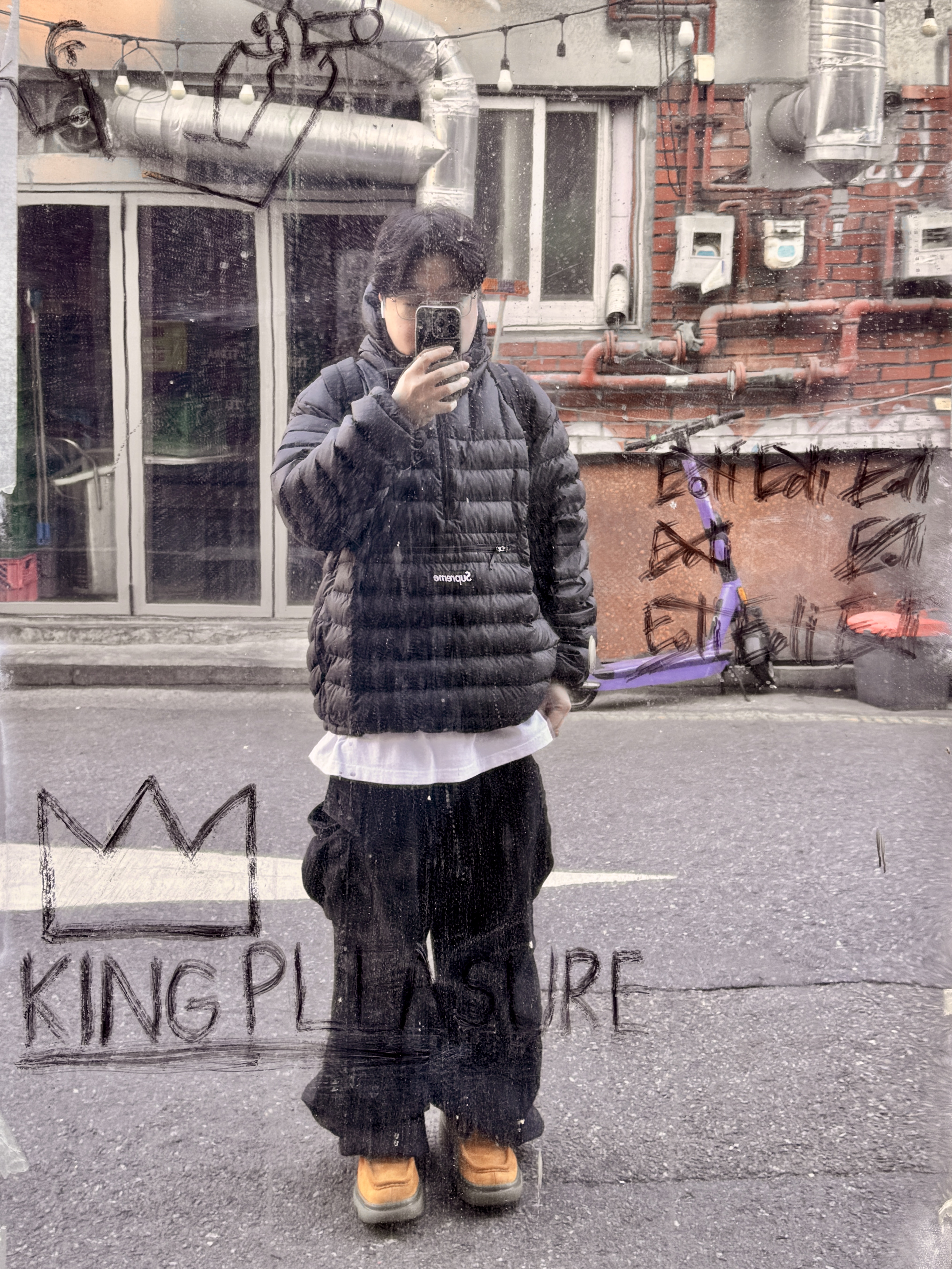 Supreme Micro Down Half Zip Hooded Pullover Black - 24FW, Burberry Suede Creeper Shoes Brown 착용 스타일
