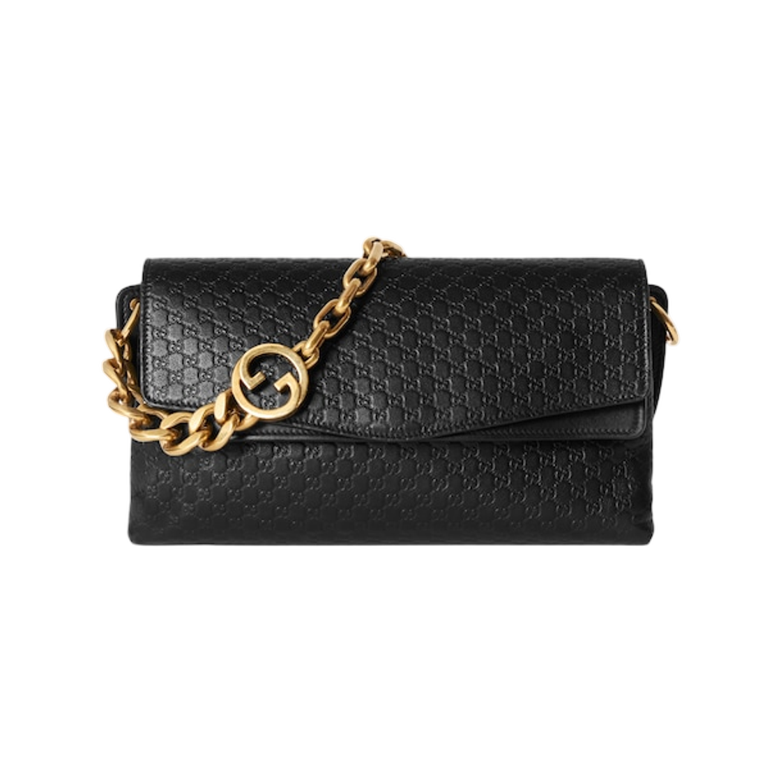 857622-AAF1I-1000 Gucci Medium Shoulder Bag with Chain Black
