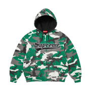 Supreme Quilted Zip Up Hooded Sweatshirt Green Camo - 25FW
