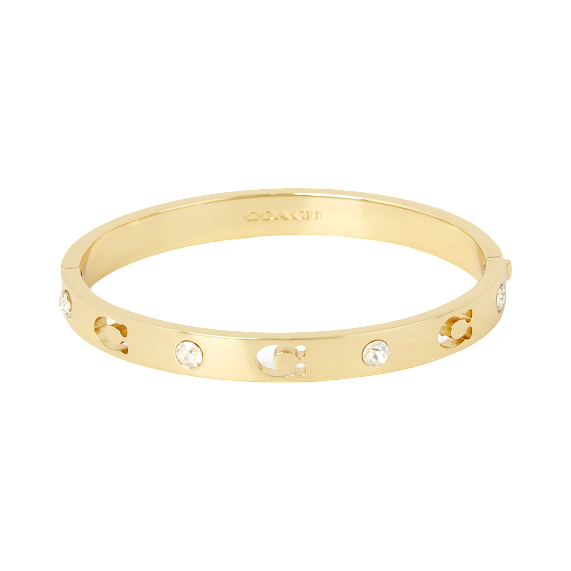 440616-GLD710 (W) Coach Signature Stone Bangle Bracelet Gold