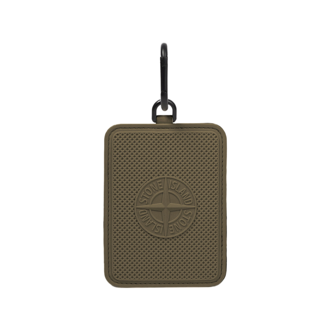 스톤 아일랜드 9500002 러버라이즈드 실리콘 카드 홀더 카라비너 밀리터리 그린 - 25FW(Stone Island 9500002 Rubberised Silicone Card Holder with Carabiner Military Green - 25FW)