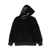 BAPE Snow Wash Shark Relaxed Fit Full Zip Hoodie Black