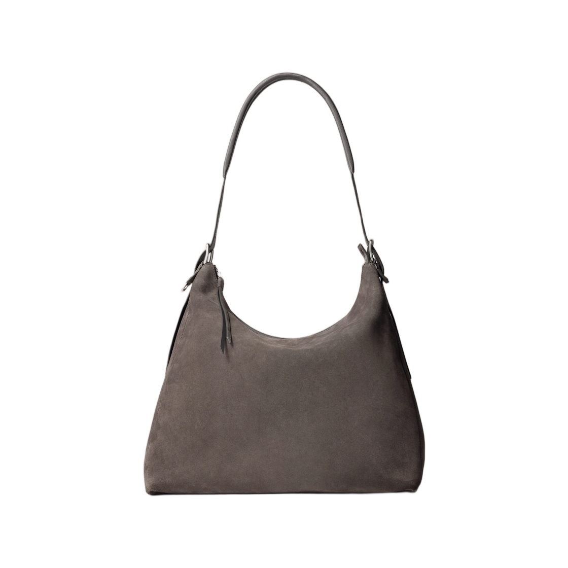 BG0189-LL0125-102 Lemaire Belted Hobo Bag in Suede Leather Mink
