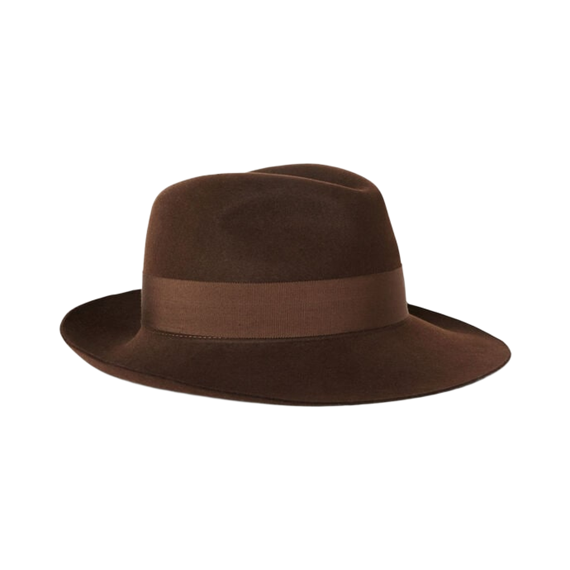 FAO5332-H0SV Loro Piana Rabbit Fur Felt Pier Hat Dark Oak Brown