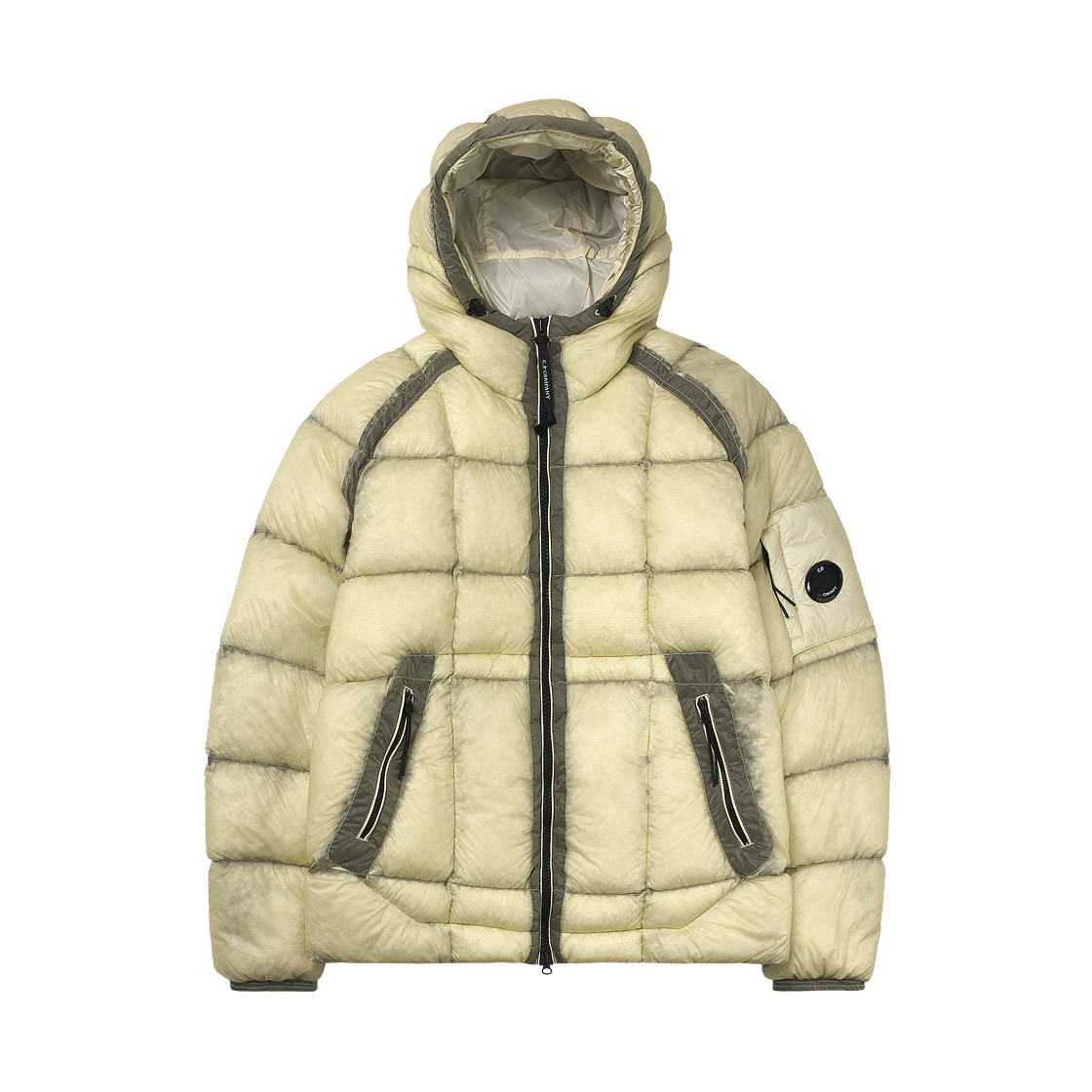 C.P. 컴퍼니 D.D. 쉘 후드 다운 자켓 피스타치오 쉘 베이지 - 25FW(C.P. Company D.D. Shell Hooded Down Jacket Pistachio Shell Beige - 25FW)