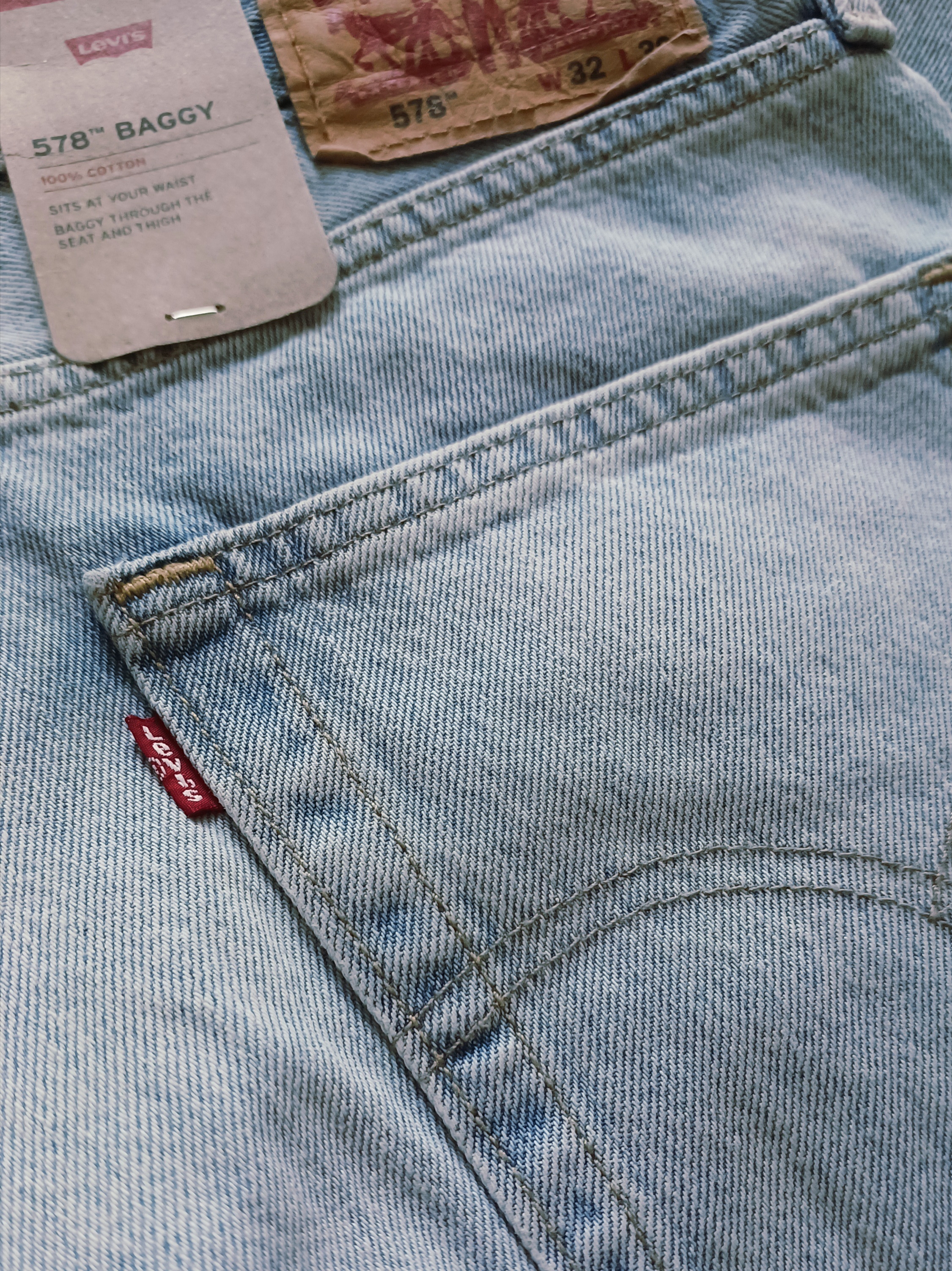 Levi's 578 Baggy Jeans Blue 착용 스타일