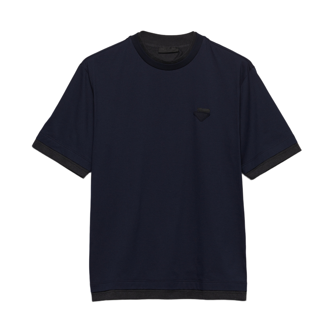 UJN912-11CD-F095J Prada Cotton T-Shirt Blue Dark Grey