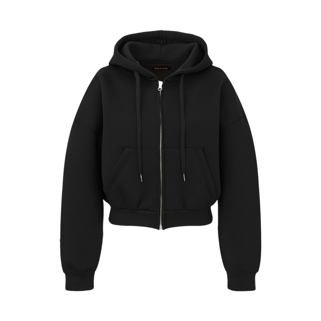 디파인 (W) 네오프렌 크롭 후드 집업 블랙(DEFINE (W) Neoprene Crop Hood Zip-Up Black)