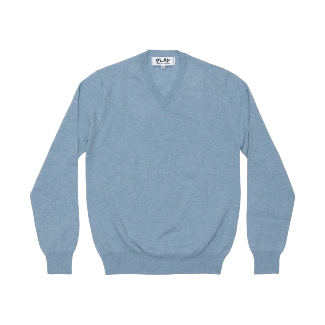 (W) 플레이 꼼데가르송 미니 레드 하트 브이넥 스웨터 스카이 블루((W) Play Comme des Garcons Mini Red Heart V-Neck Sweater Sky Blue) - 1