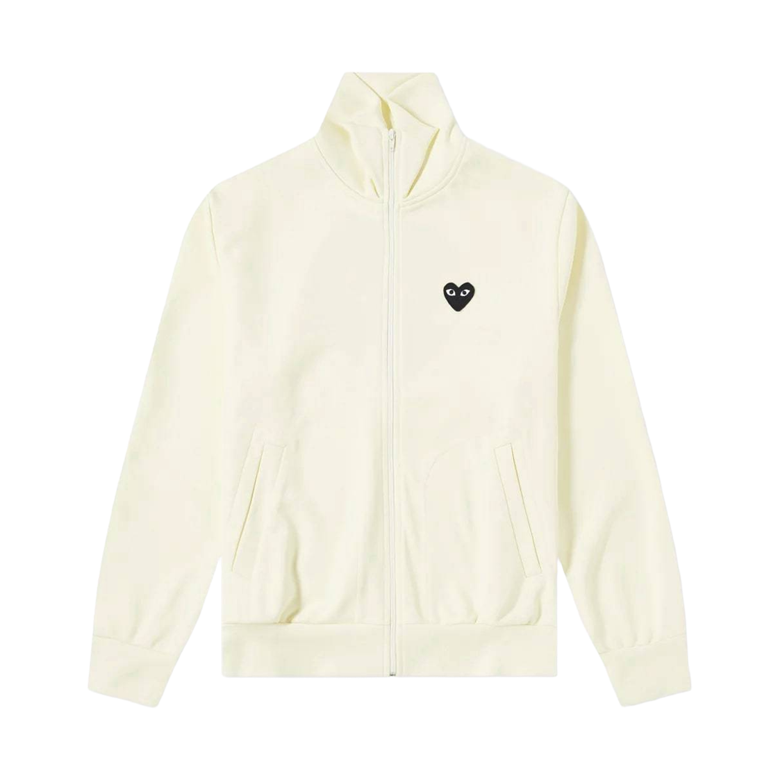 AX-T256-051-3 Play Comme des Garcons Black Heart Wappen Track Jacket Ivory