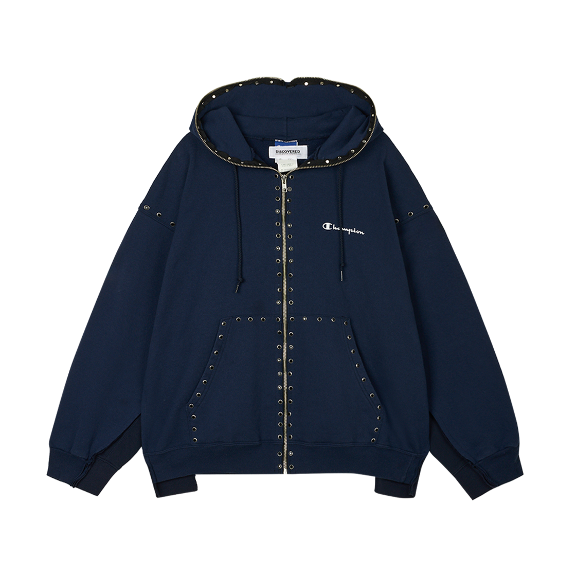 디스커버드 스터드 스웨트 후디 블랙 - 25FW(DISCOVERED Stud's Sweat Hoodie Black - 25FW)