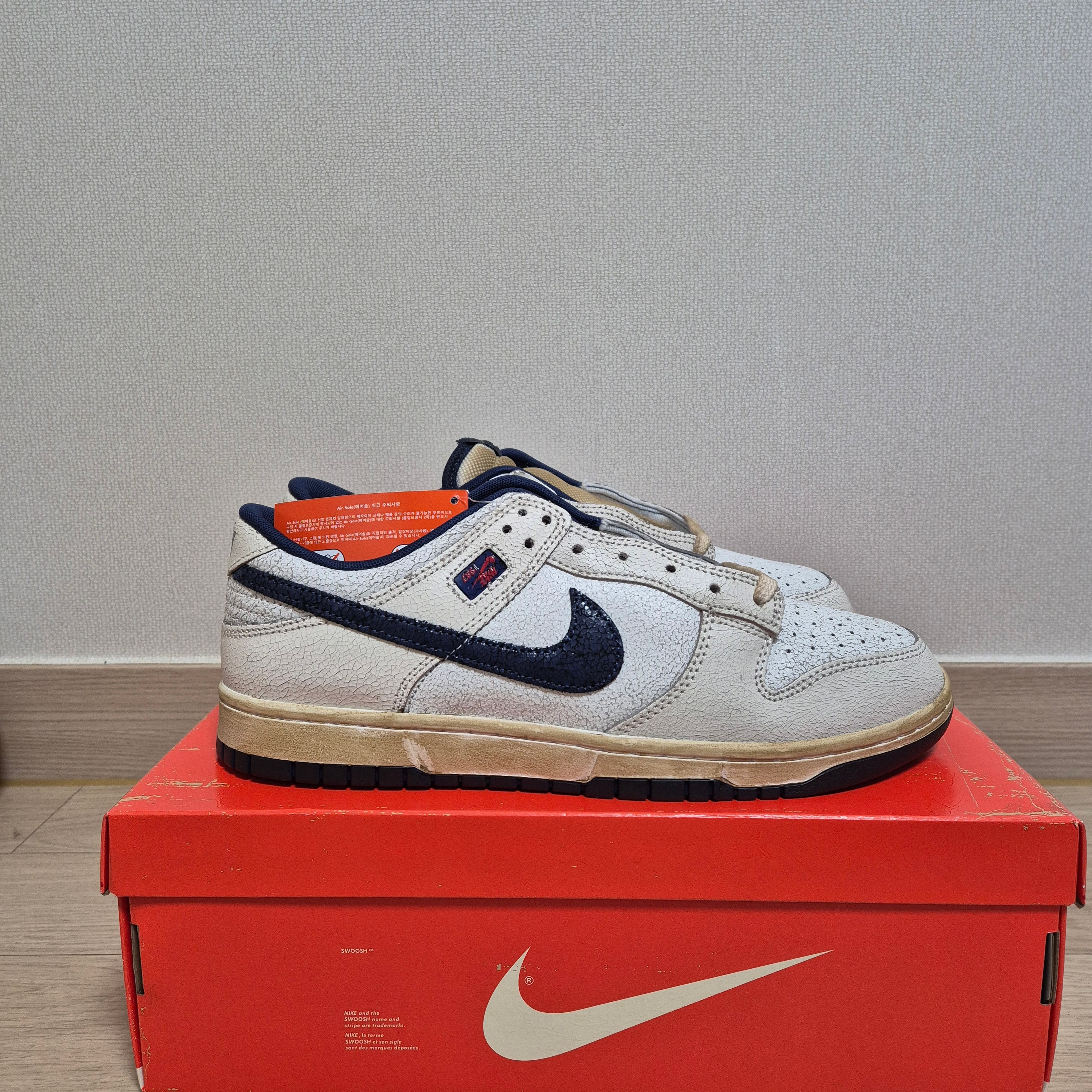 Nike x Stranger Things Dunk Low Phantom and Midnight Navy 착용 스타일 - 2