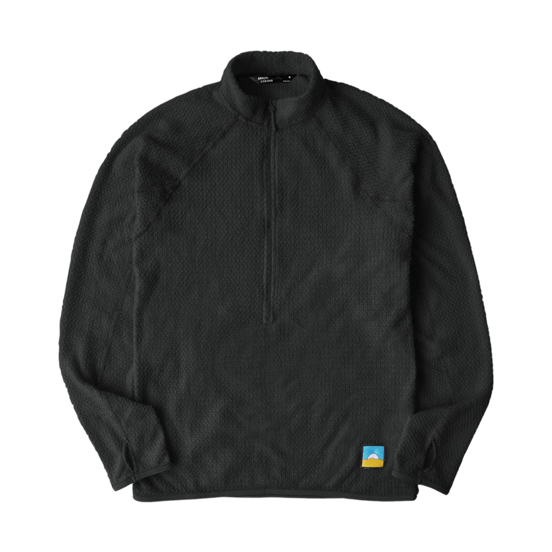 센치 디자인 A90 하프집 크루넥 블랙(Senchi Design A90 Half-Zip Crewneck Black) - 1