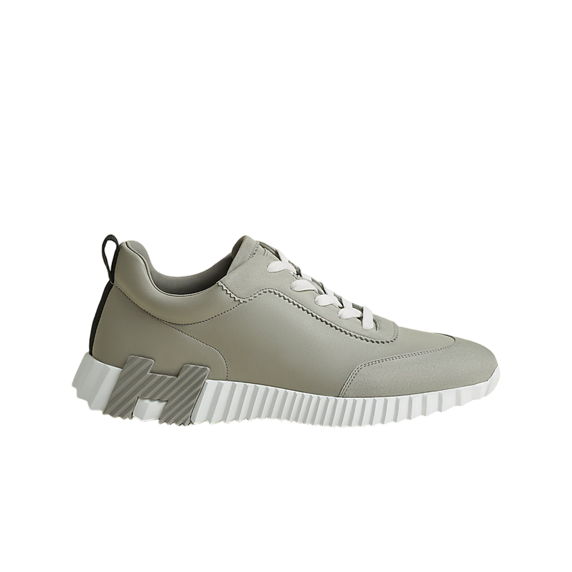 H221898ZHS4 Hermes Bouncing Sneakers Calfskin And Suede Goatskin & Gris Arctique