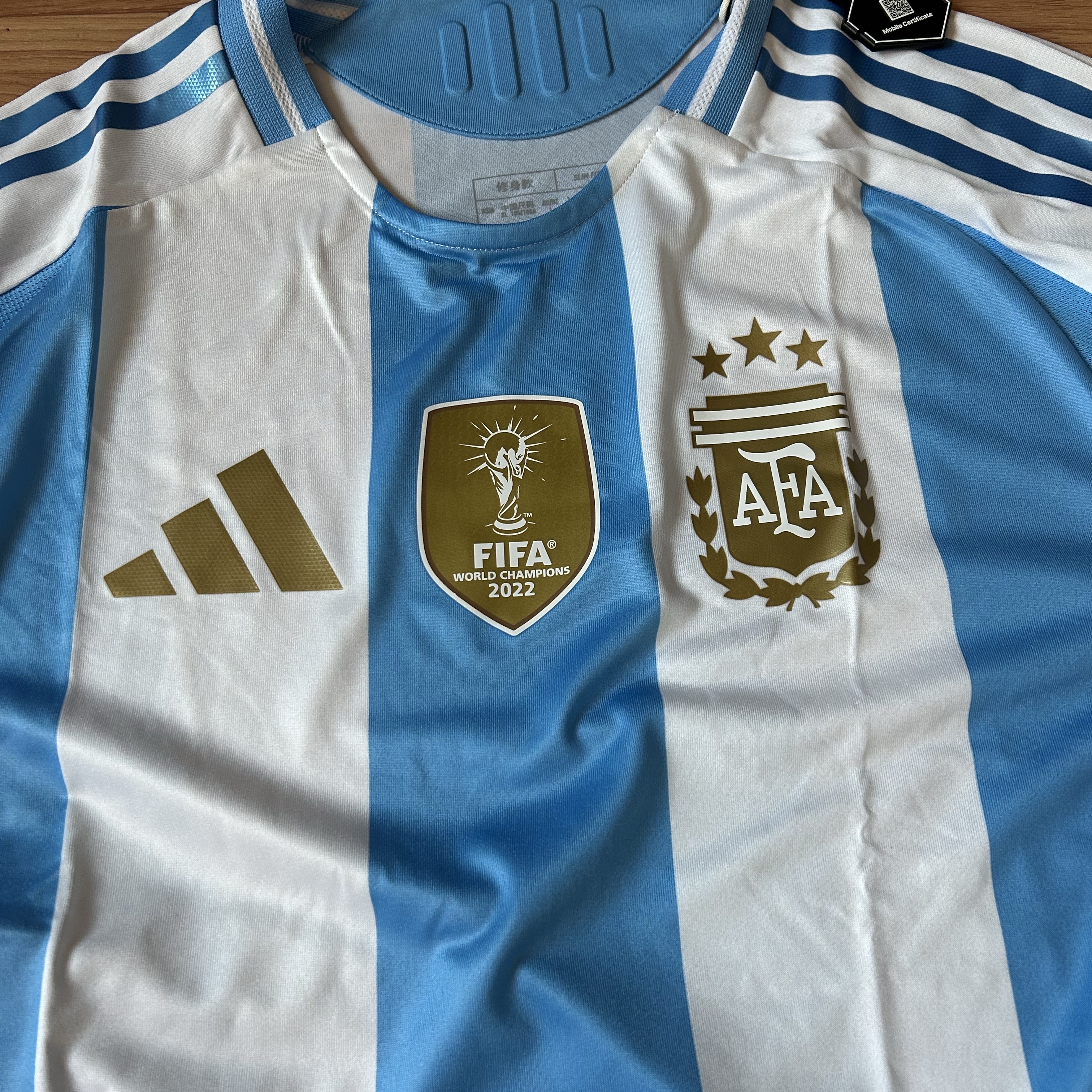 Adidas Argentina Team 2024 Home Authentic Jersey White Blue Burst - KR Sizing (Non Marking Ver.) 착용 스타일