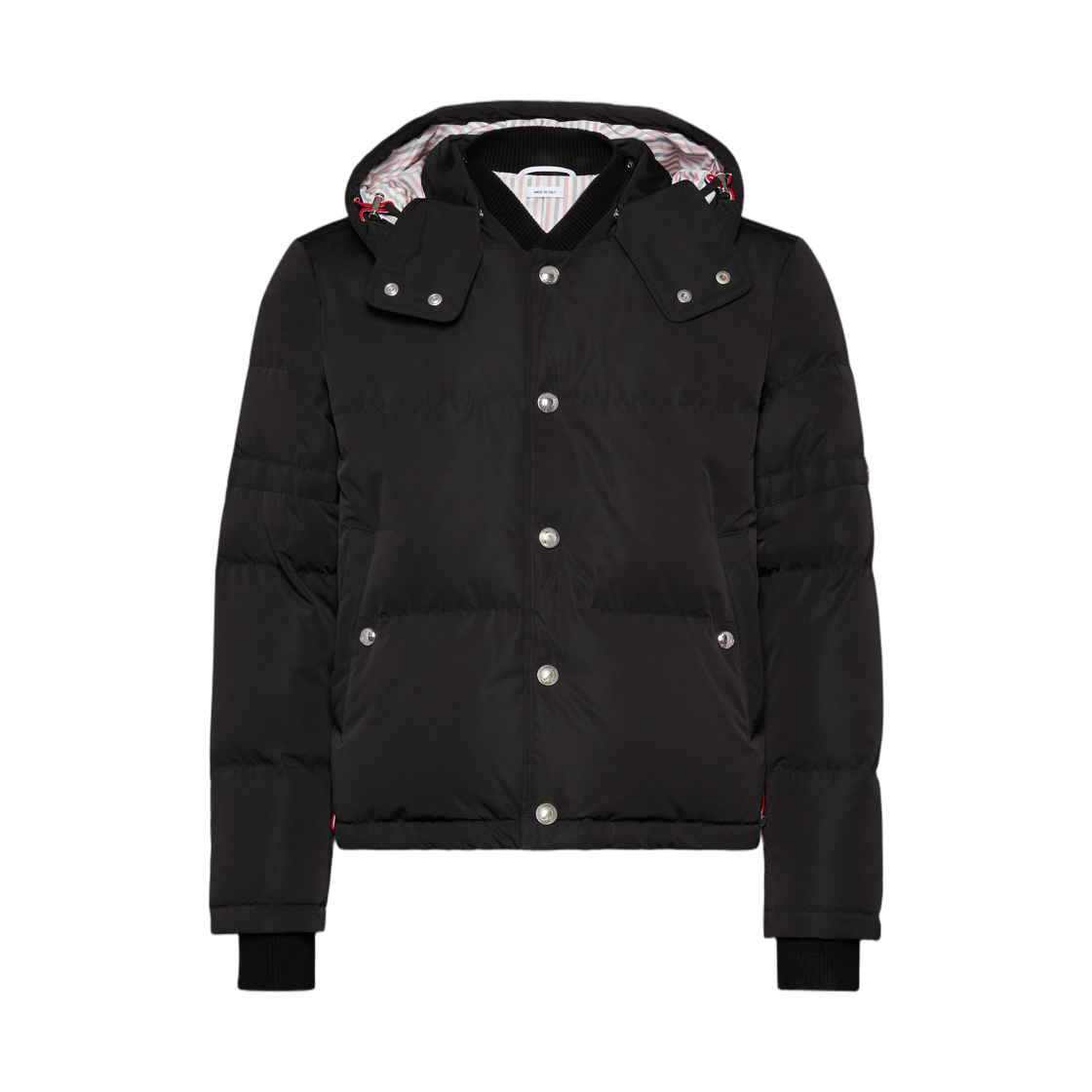 MJD020Y-F1090-001 Thom Browne Poly Tech Down Filled Armband Bomber Jacket Black