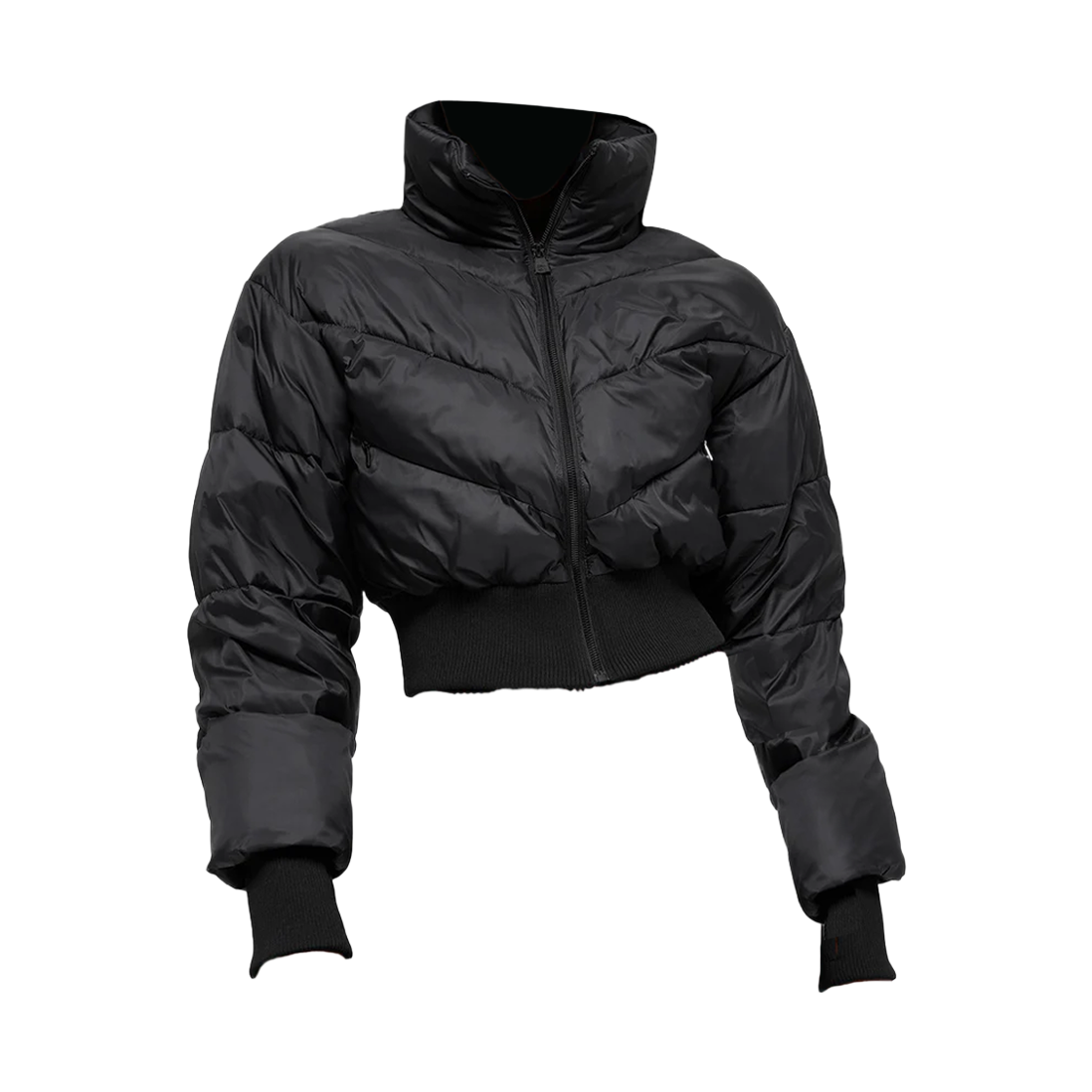 (W) 알로 요가 크롭 애트모스피어 푸퍼 블랙((W) Alo Yoga Cropped Atmosphere Puffer Black)