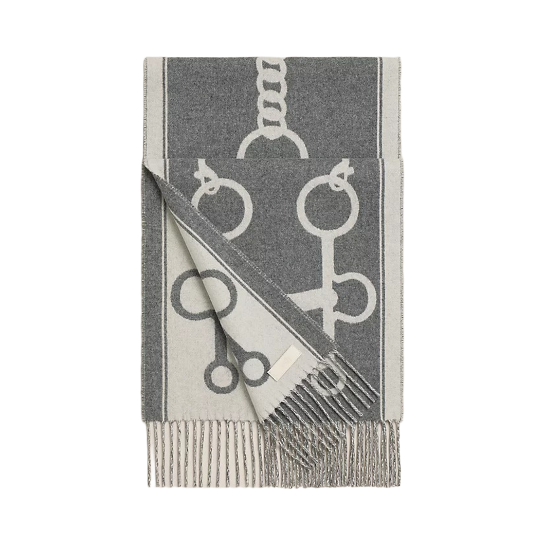 에르메스 카자크 모르 머플러 이보아르 그리 플라넬(Hermes Casaque Mors Muffler Ivoire Gris Flanelle)