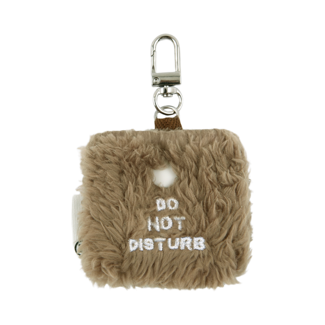8809908759728 LAZYZ Do not disturb Fluffy Tie Flip Key Ring Brown