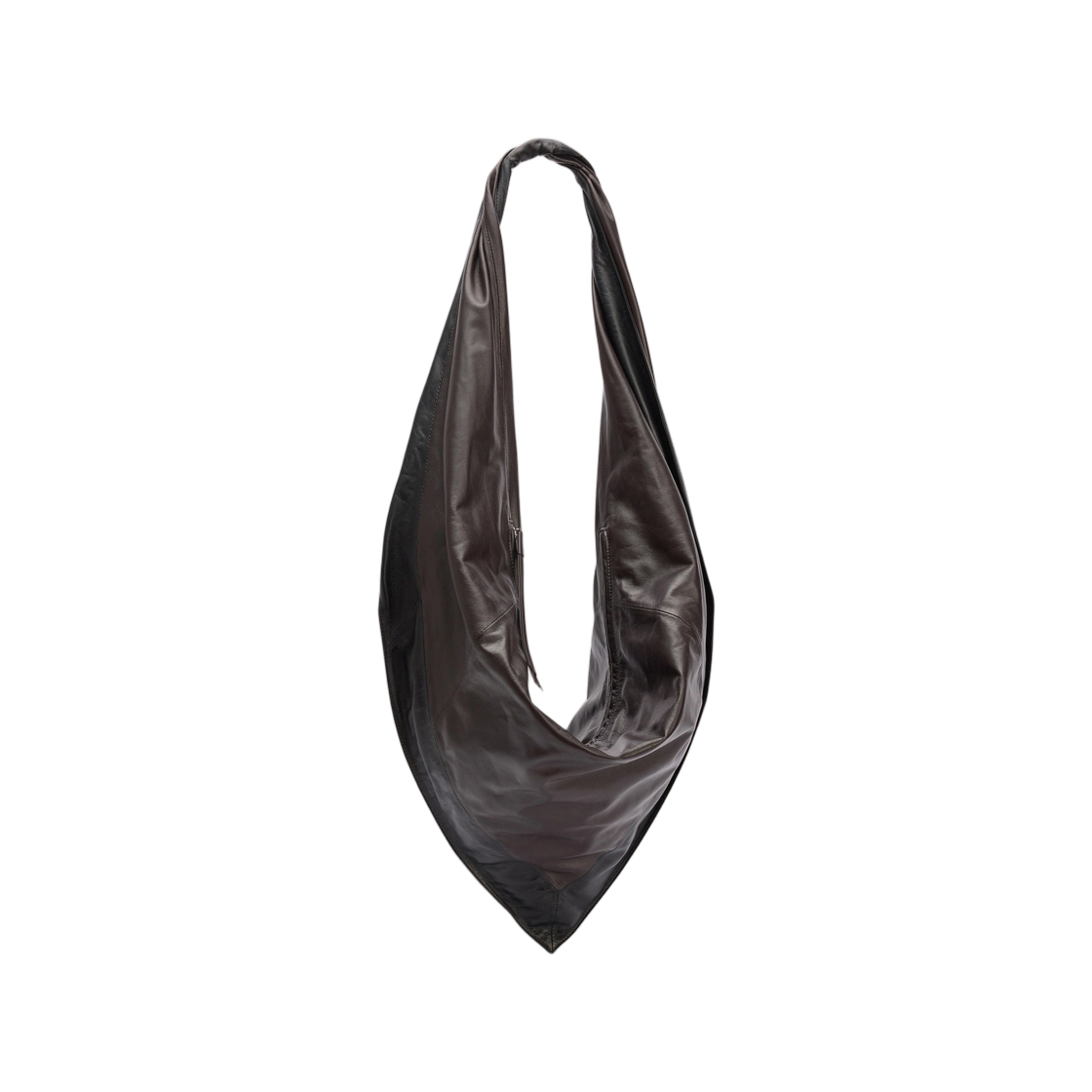 르메르 스카프 백 샤이니 나파 레더 블랙 다크 초콜릿(Lemaire Scarf Bag Shiny Nappa Leather Black Dark Chocolate)