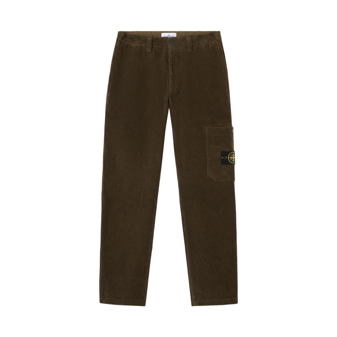 K2S1531000-39S0212-V0054 Stone Island 3100039 Organic Cotton Corduroy 800 Regular Fit Trousers with Snap-Fastened Pockets Military Green - 25FW