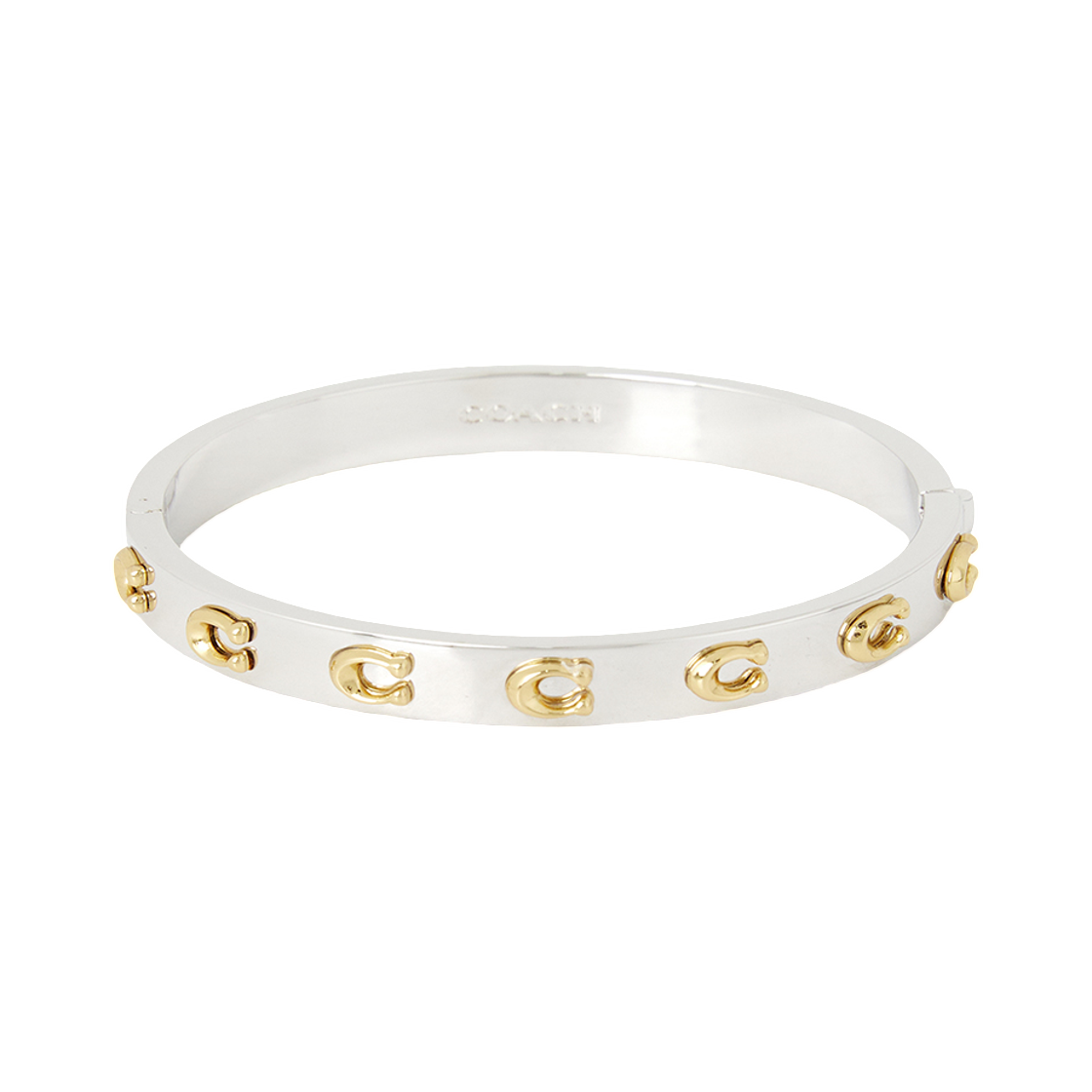 (W) 코치 시그니처 뱅글 브레이슬릿 실버((W) Coach Signature Bangle Bracelet Silver)
